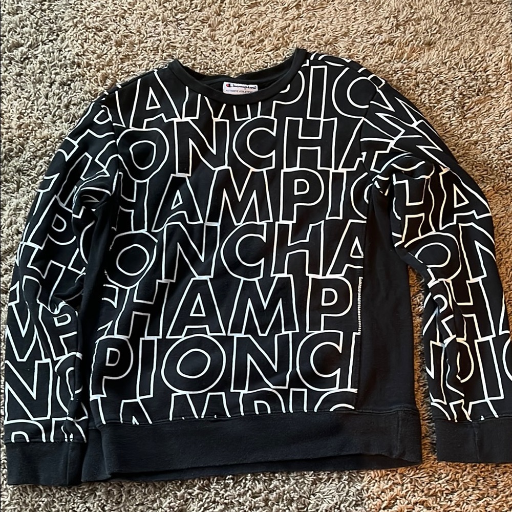Champion Kids Black Graphic Sweatshirt